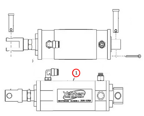 2515-305A Air Assist Cylinder, 2X2