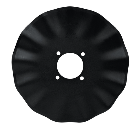 Wearparts  Bazooka Farmstar and Schlagel 17″ x 4.5mm, 13 wave Coulter Blade, 4 on 5″, 3-11/16″ Pilot, 1/2″ Standard Bolt